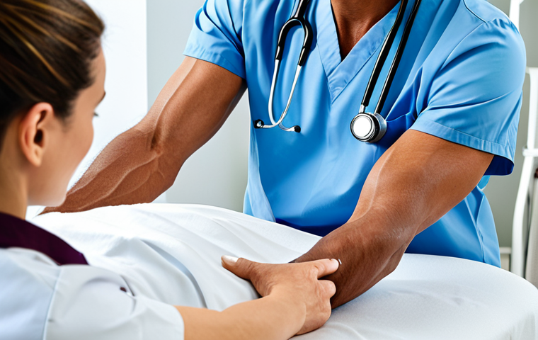 **
"A medical professional (doctor or physiotherapist) performing the Epley maneuver on a patient. The setting is a bright, clean clinic. The patient is fully clothed and appears calm. The doctor is explaining the process. Focus on the precision of the movement and the reassuring atmosphere. Safe for work, appropriate content, fully clothed, professional medical setting, natural proportions, perfect anatomy, modest."
**