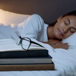 Home 20 코골이 진단과 치료 병원 추천 - **Prompt:** A serene, dimly lit bedroom scene focusing on a middle-aged person (male or female) slee...