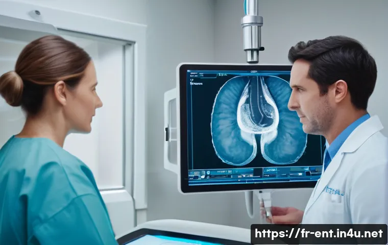 코 내시경 검사로 진단 가능한 질환 - A detailed medical illustration of a colonoscopy procedure showing a gastroenterologist examining th...